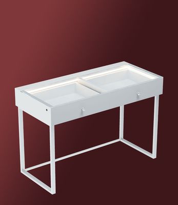 2 Storage Drawers Vanity Desk-White Light