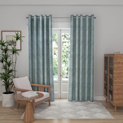 Silhouette Teal  Curtain