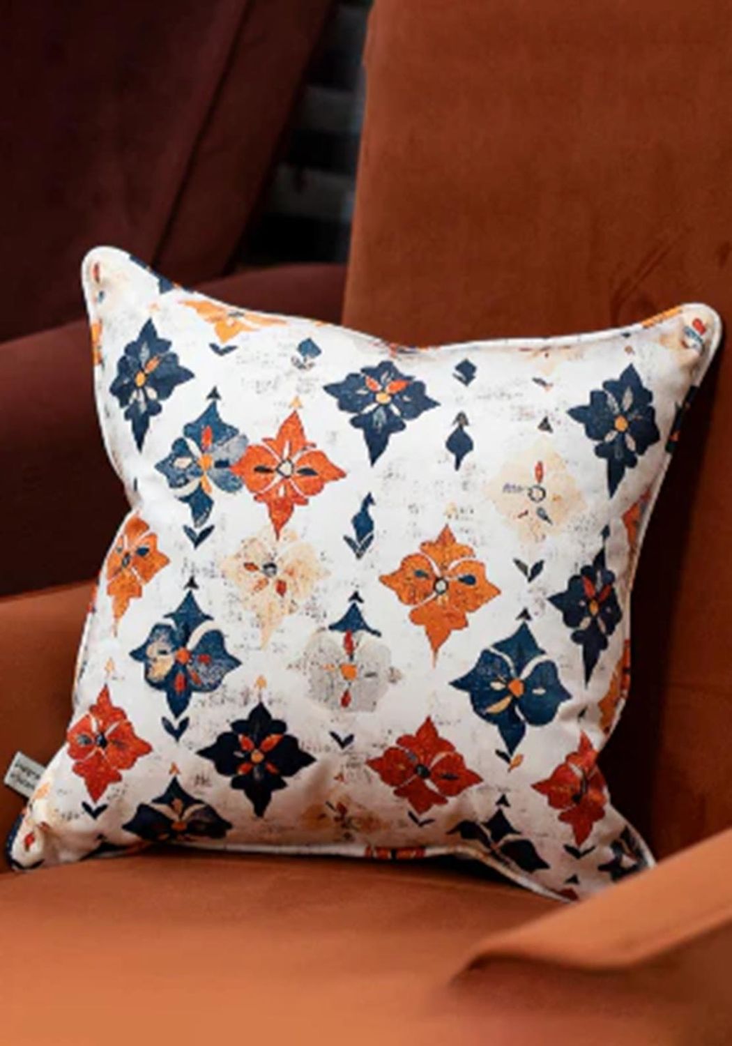 CUSHION F&amp;H VELVET TRELLIS DIAMOND