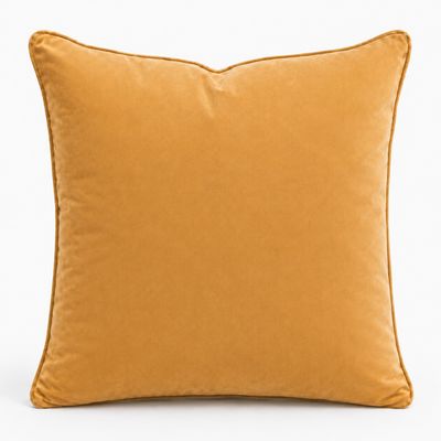CUSHION F&amp;H VELVET PLAIN BUTTERSCOTCH