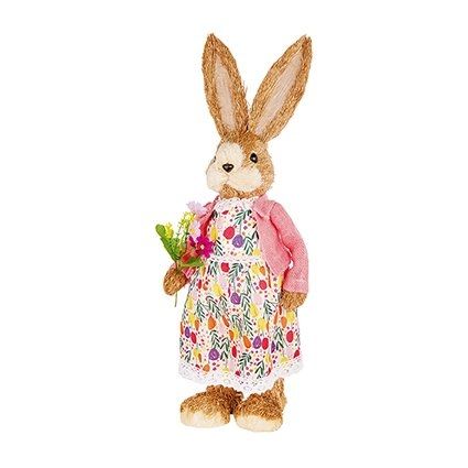 Rustic Female Rabbit with Floral Dress