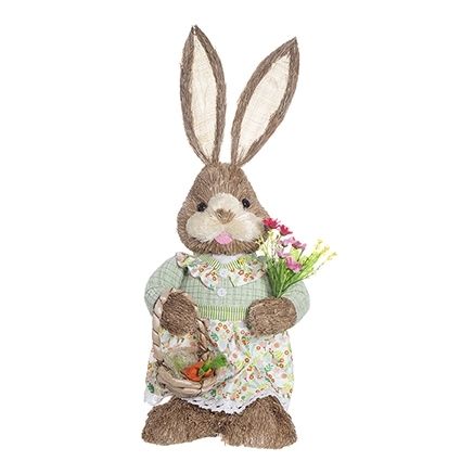 Rustic Female Bunny in Sage Green Dress