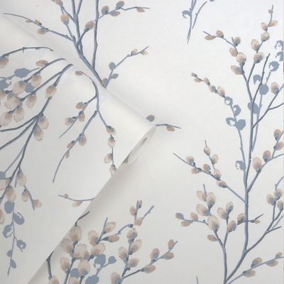 Laura Ashley Wallpaper Pussy Willow Seaspray