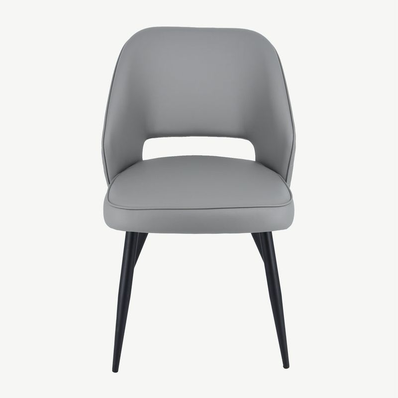 Dining Chair Light Grey Pu
