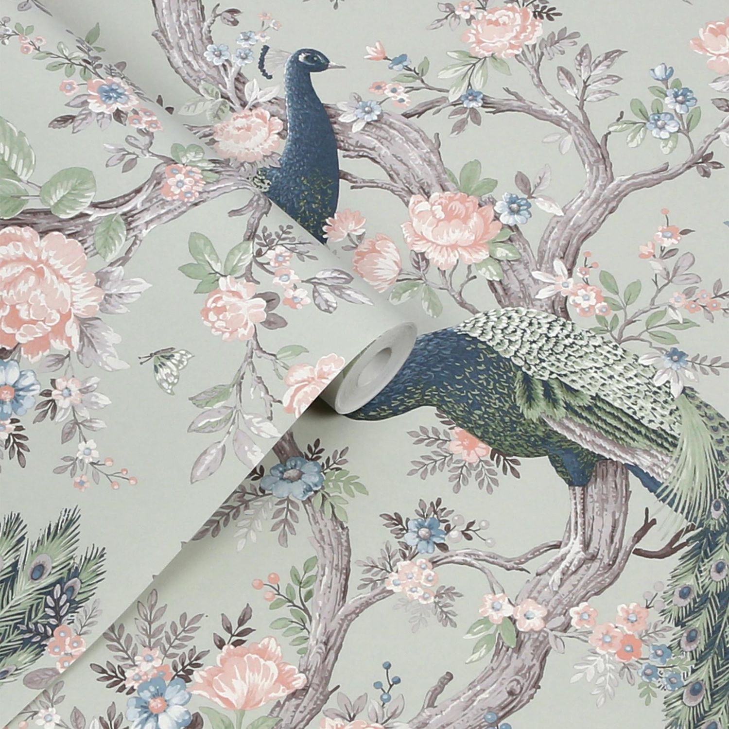 Laura Ashley Belvedere Sage Green Wallpaper