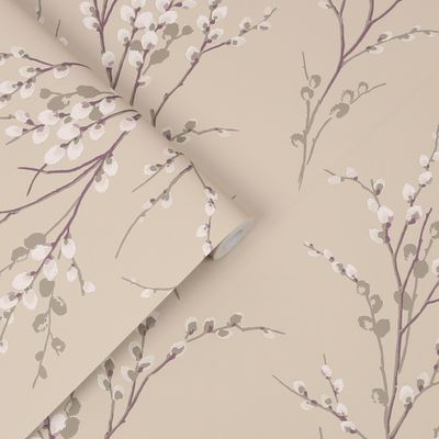 Laura Ashley Wallpaper Pussy Willow Natural