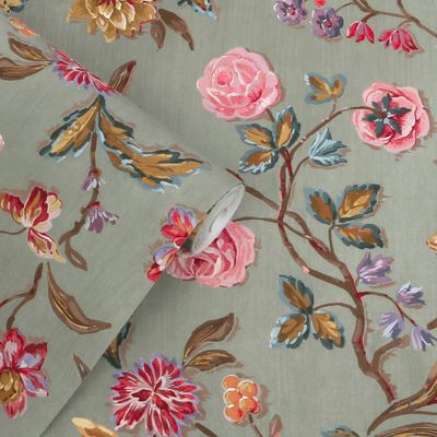 Laura Ashley Lingmell Trail Antique Green Wallpaper