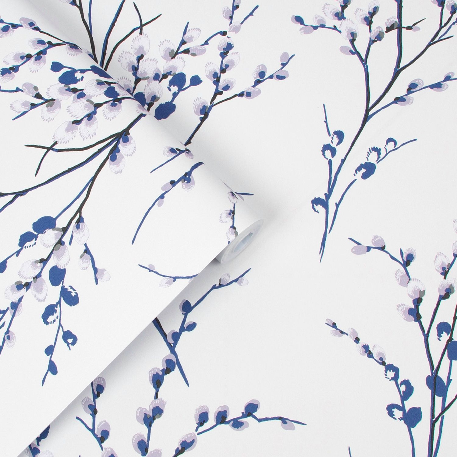 Laura Ashley Pussy Willow Midnight Wallpaper