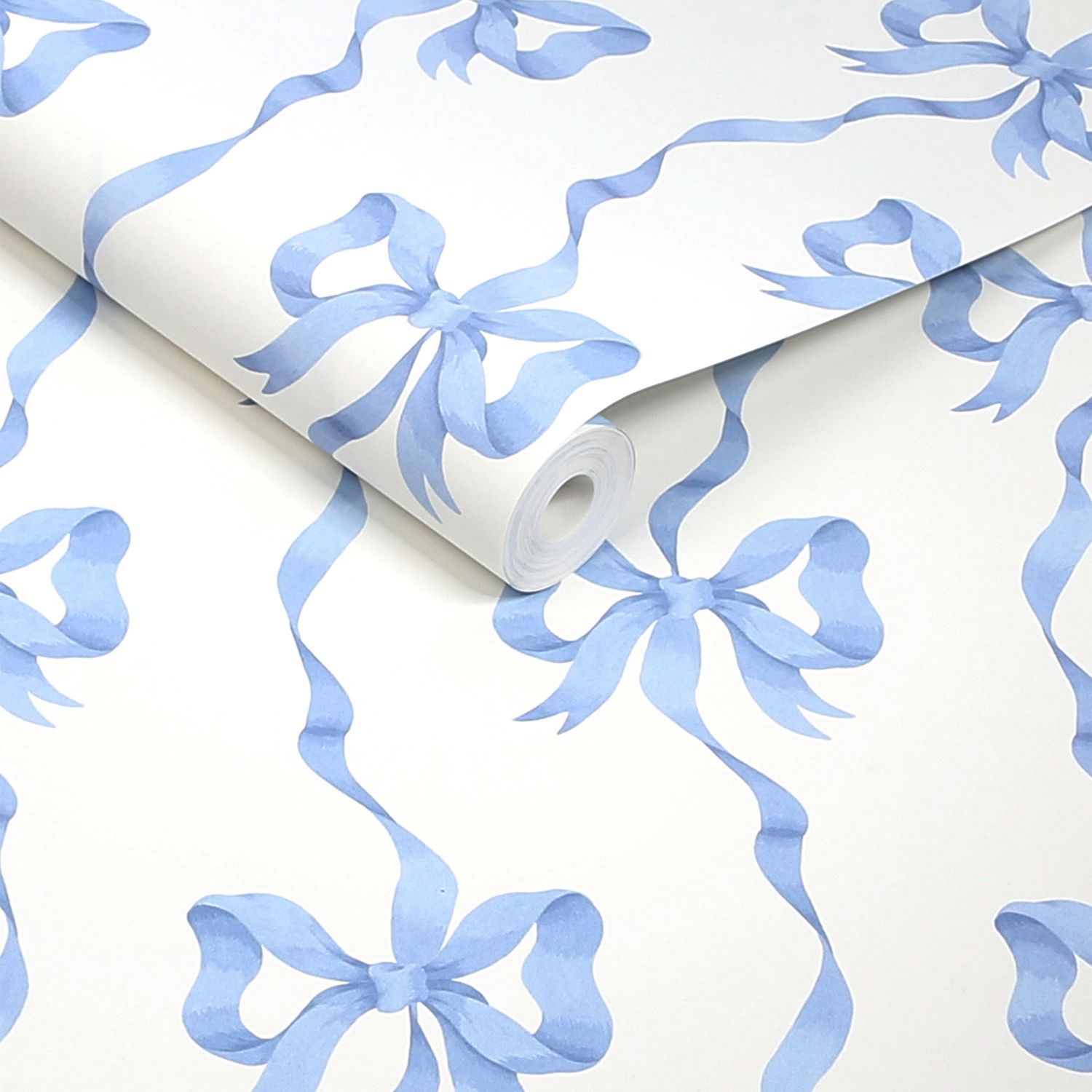 Cath Kidston Ribbon Bow Blue Wallpaper