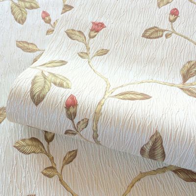 Lia Red Cotton Wallpaper
