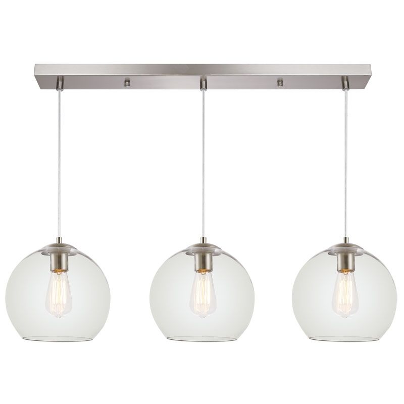 3 Clear Globe Pendant
