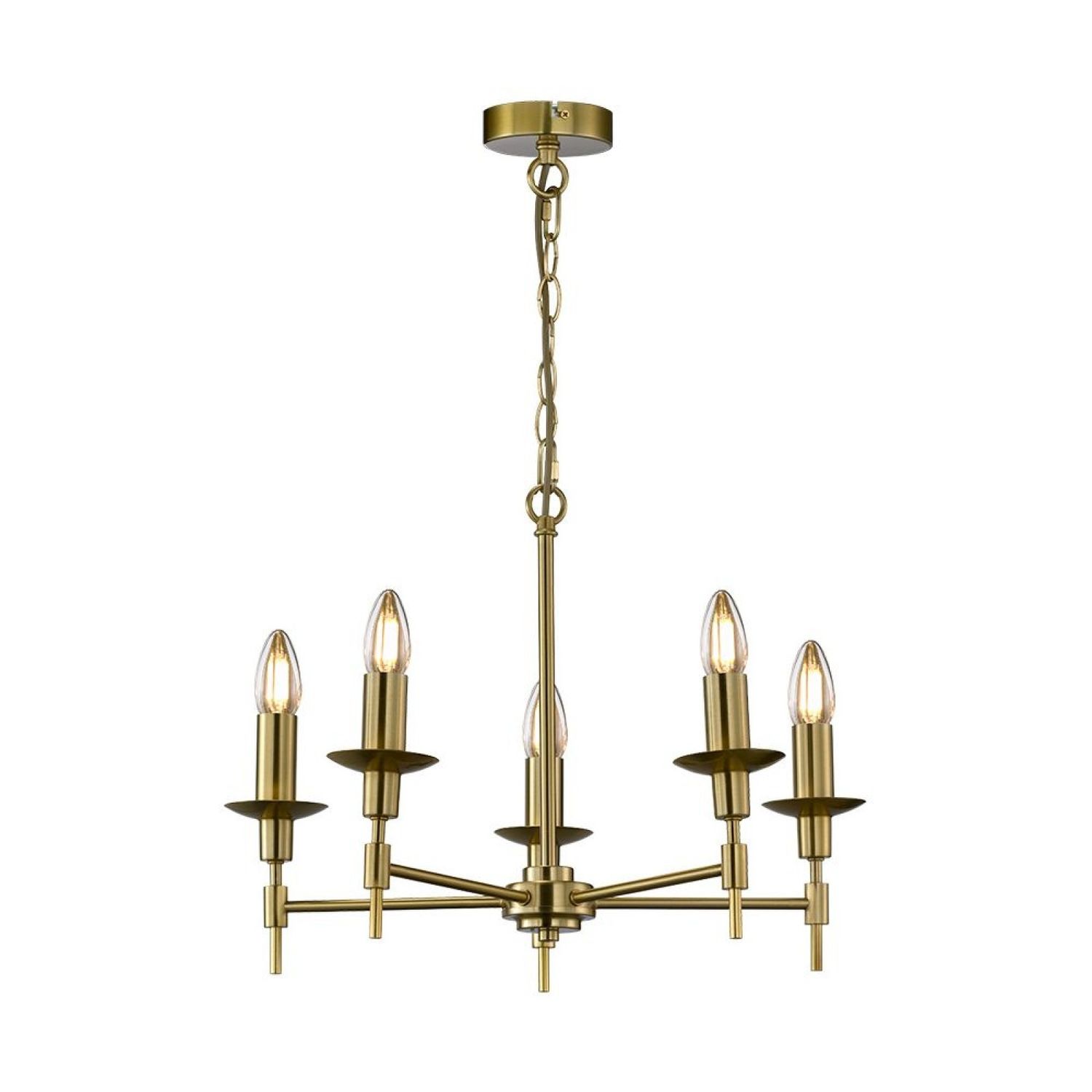 Chandelier 5 Light Matt Brass