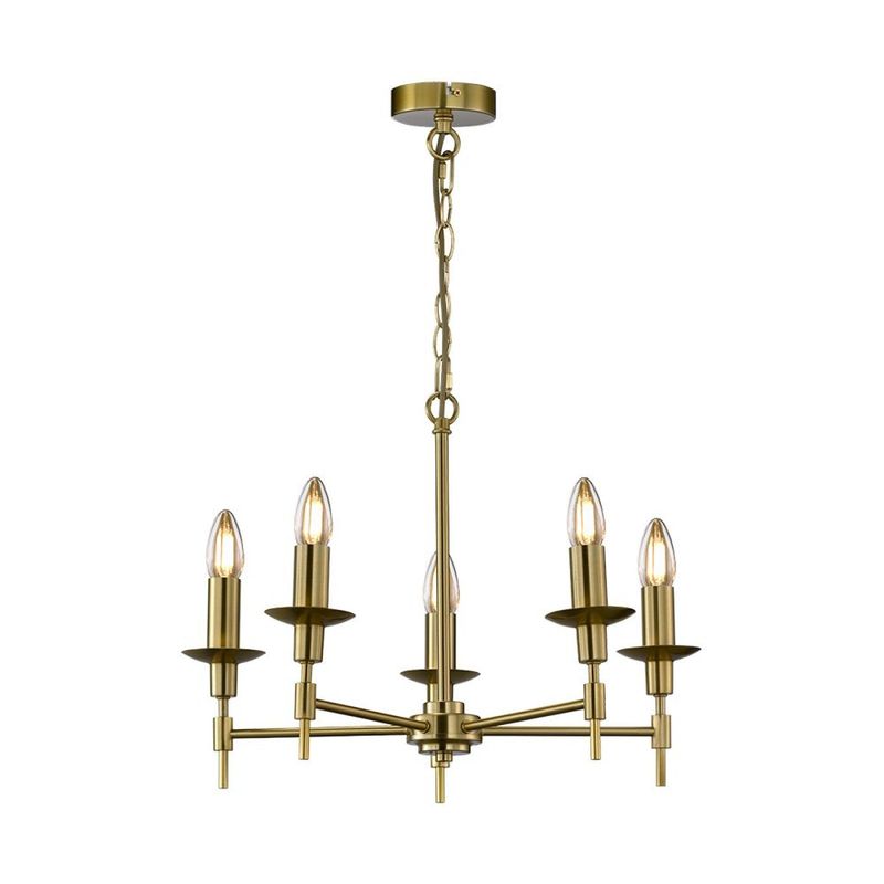 Chandelier 5 Light Matt Brass