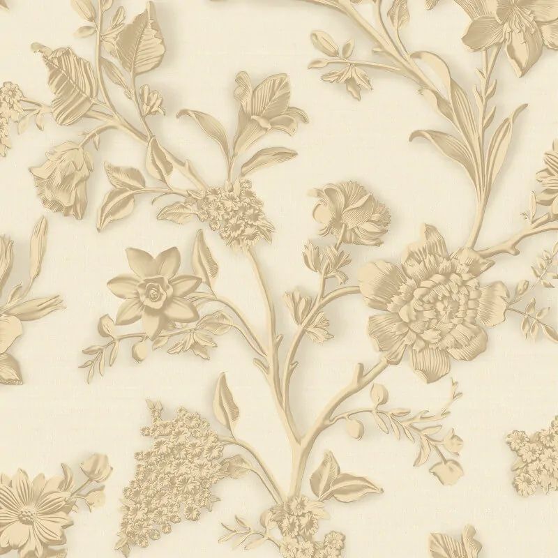 Angelina Floral Champagne Wallpaper