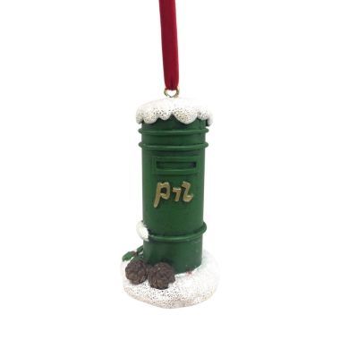 Irish Christmas post box tree trim 4.5x4.5x8cm