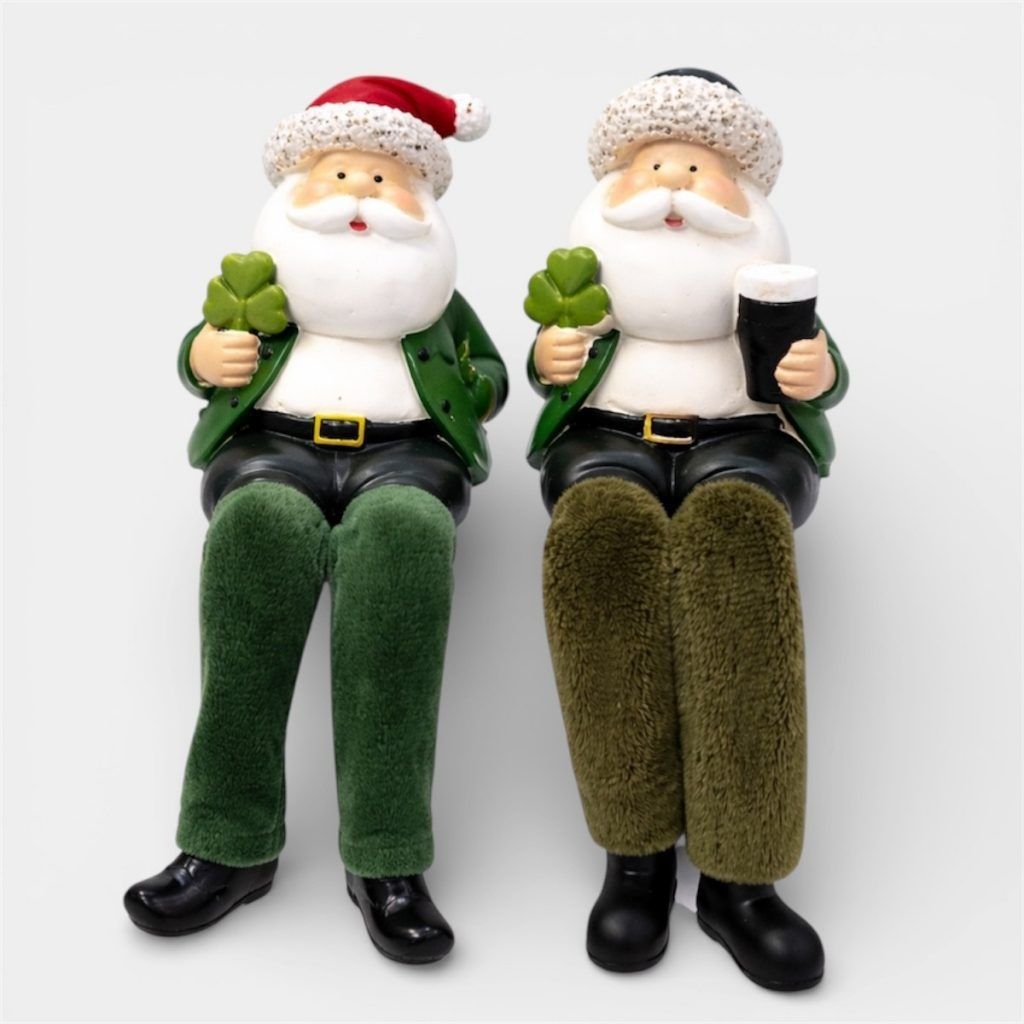 Irish Santa Sitter with shamrock and pint