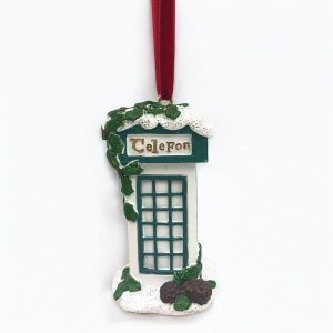 Irish Christmas Phone box tree trim 4.5x4.5x8cm