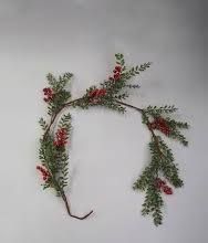 Garland with pine and red berries 