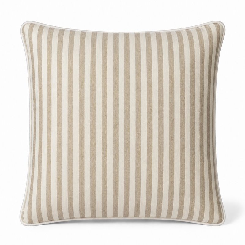 CUSHION F+H LINEN WEAVE STRIPE BEIGE