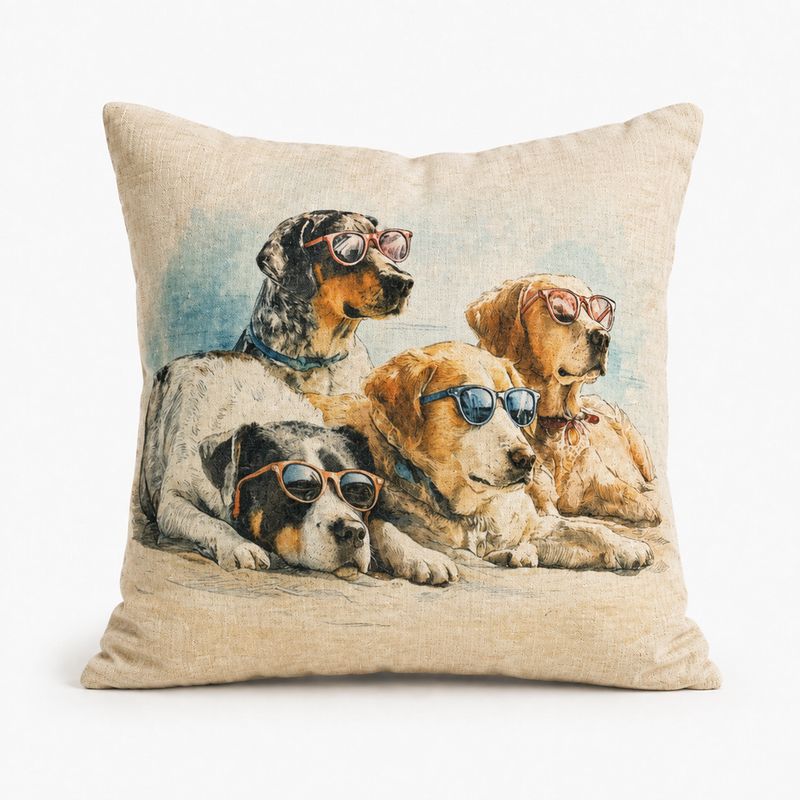 Linen Weave Beach Boys Cushion