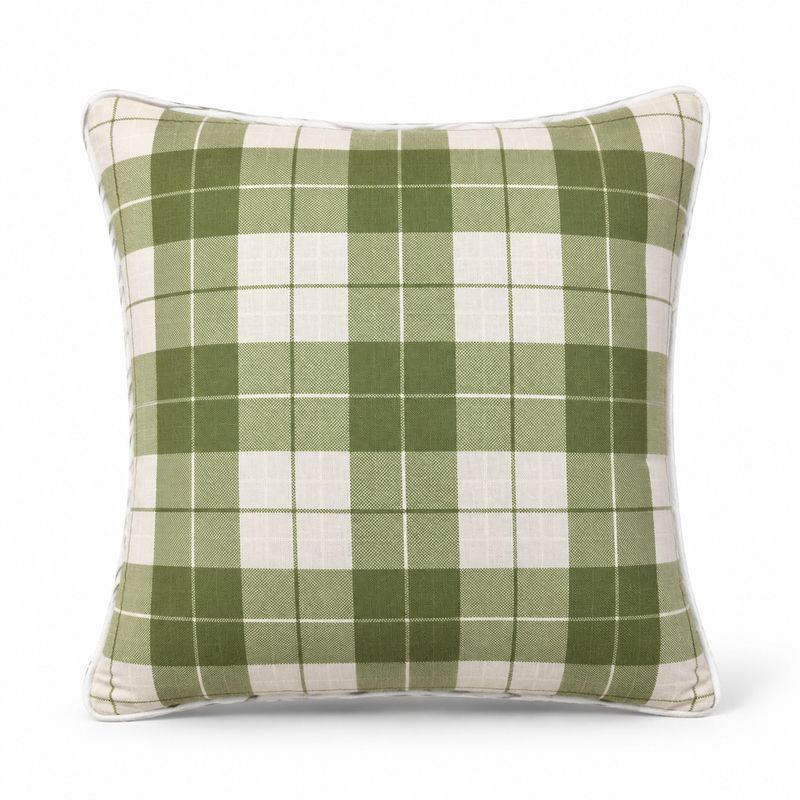 LINEN WEAVE CHECK GREEN