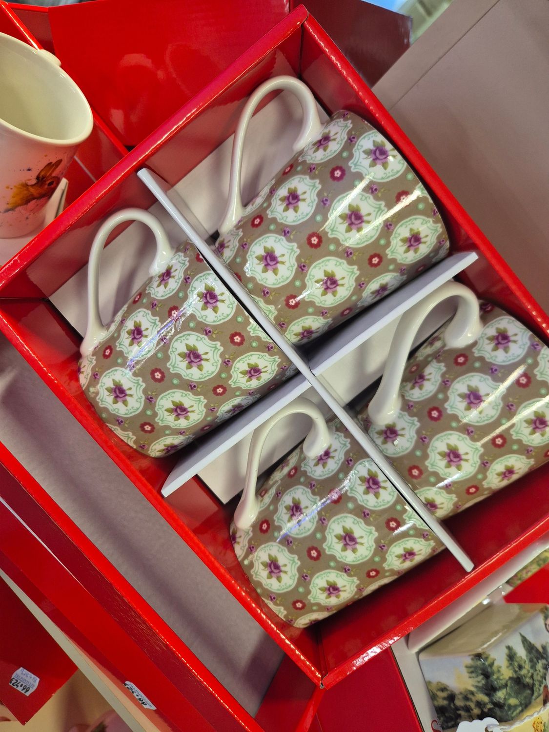 Buds Brown 4pc Mug Set
