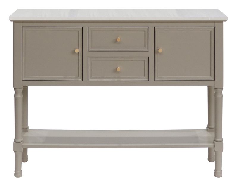 Khaki Sideboard White Marble Top