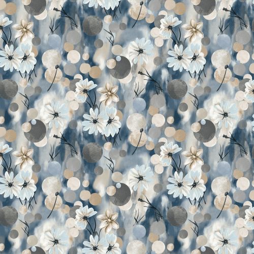 Slate Blue Floral Tablecloth