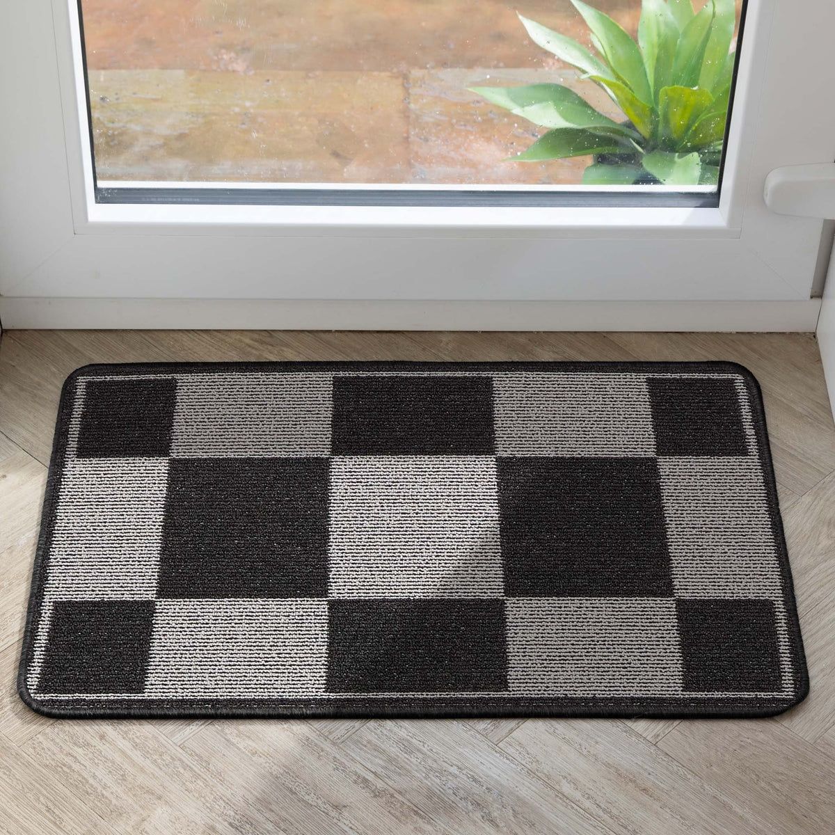 My Mat Stain Resistant Checkboard Charcoal