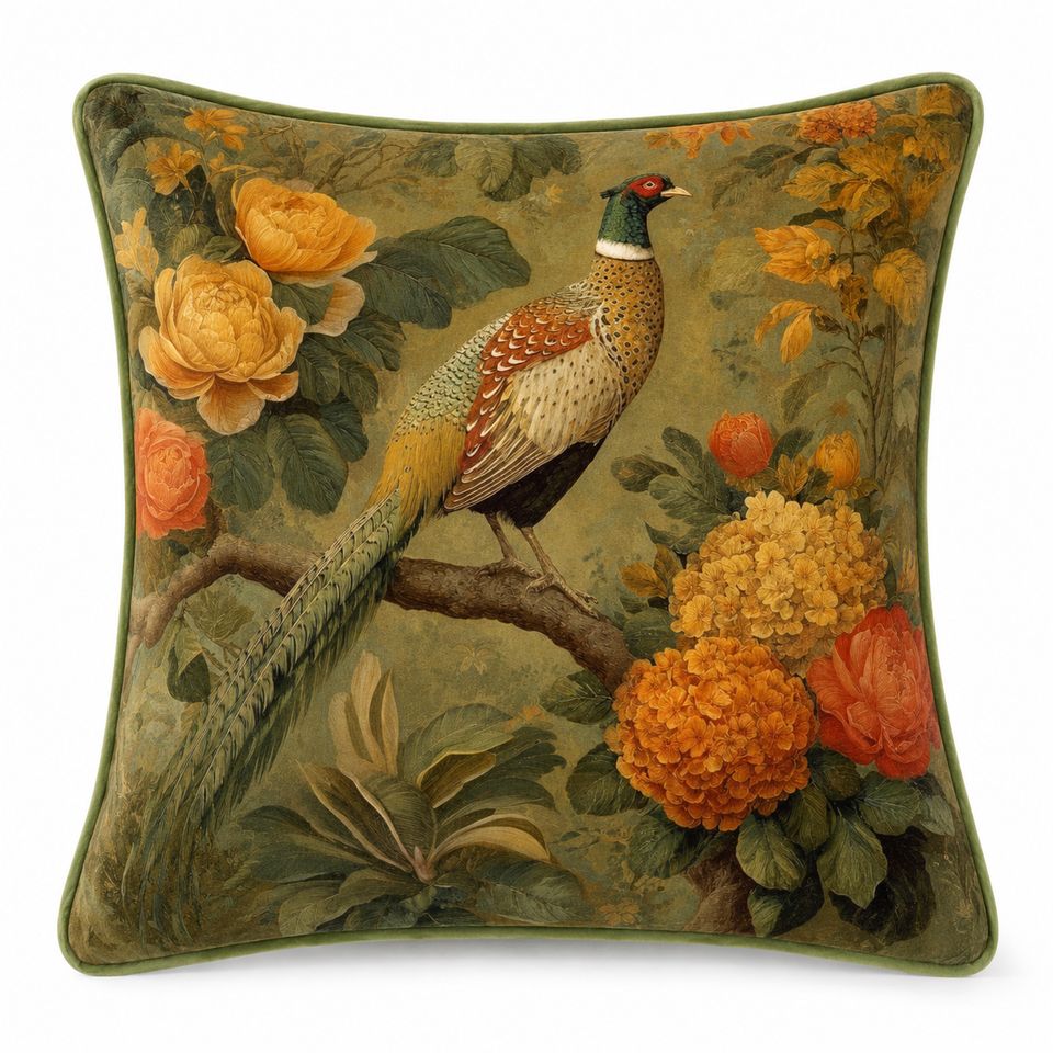 Autumn Glow Feathers Cushion