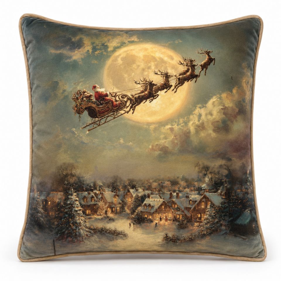 Chistmas Santa Sleigh Cushion
