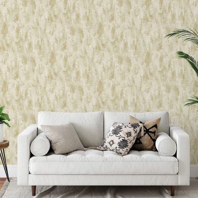 Venetian Concrete Gold Textured Wallpaper