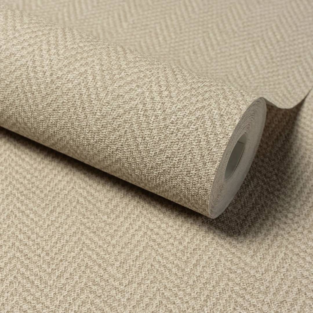 Leige Herringbone Taupe Wallpaper