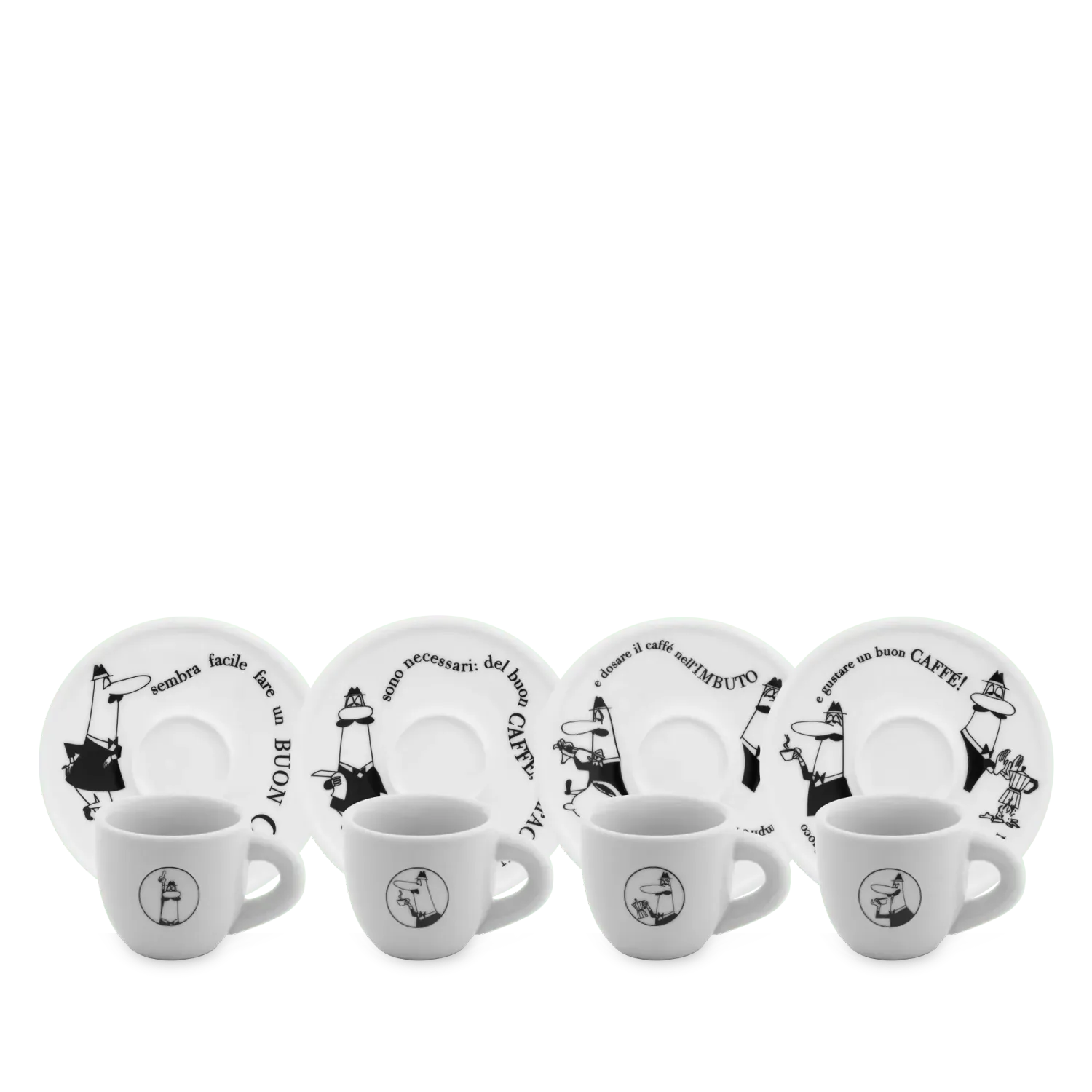 SET OF 4 - 8 FACES CUPS