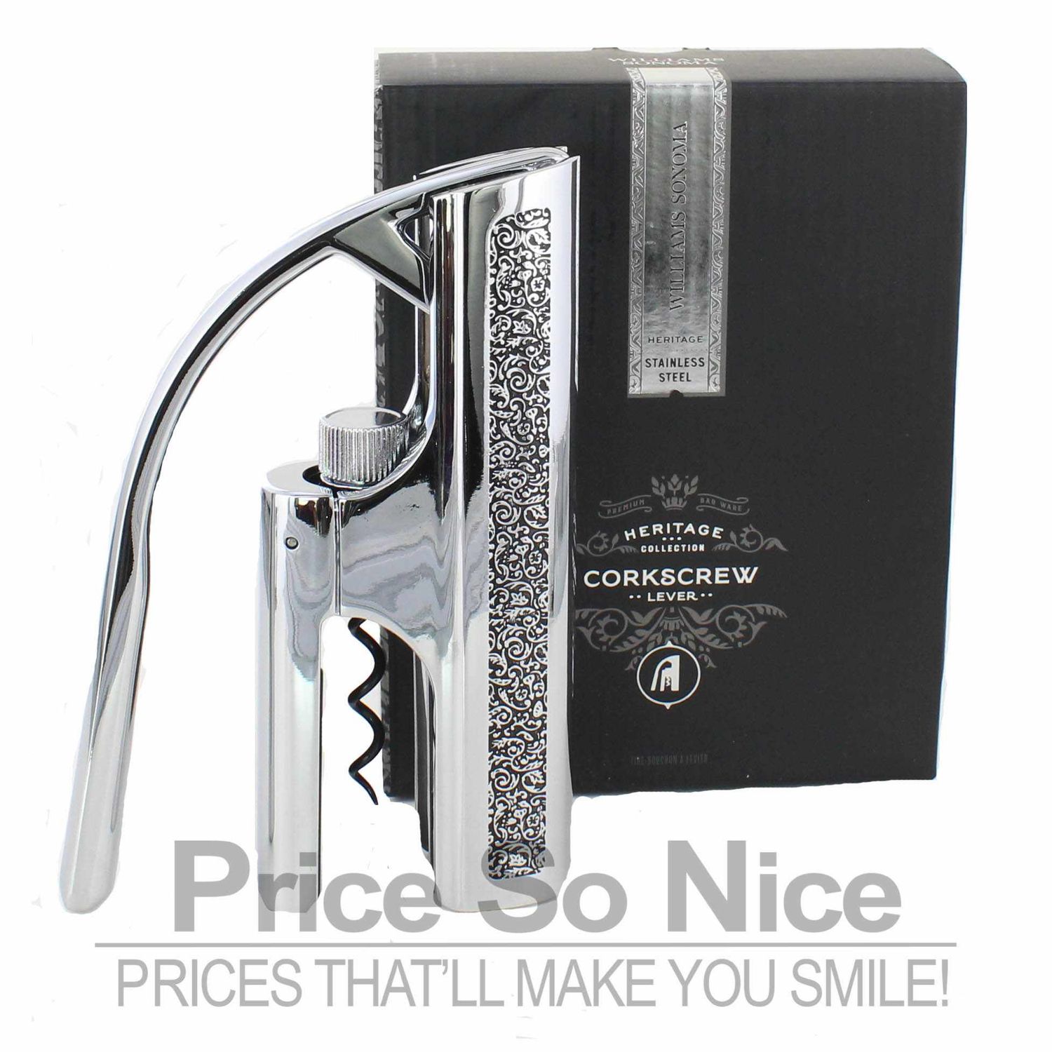 Williams Sonoma Heritage Lever Corkscrew, Stainless Steel MSRP $100