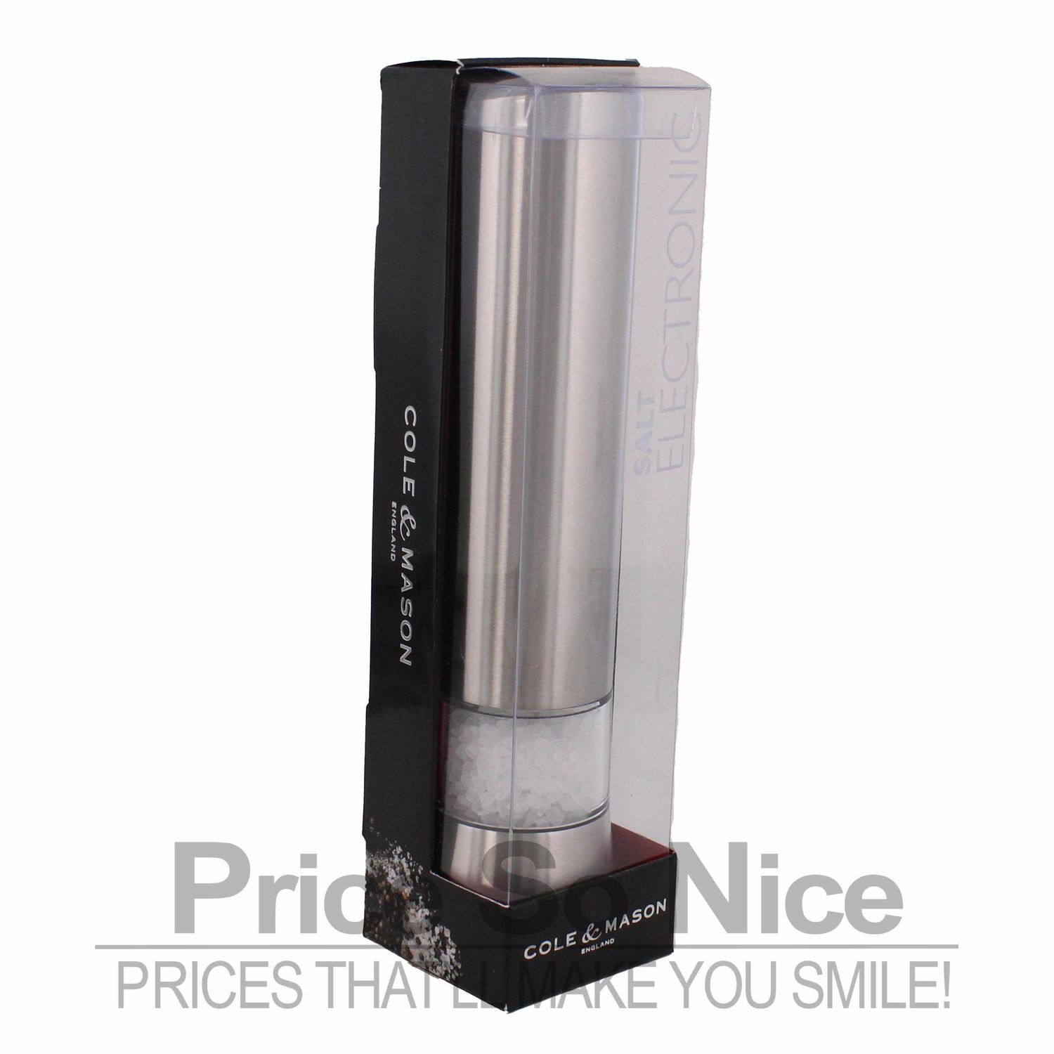 COLE &amp; MASON Hampstead Electric Salt Grinder w/ LED Light MSRP $65