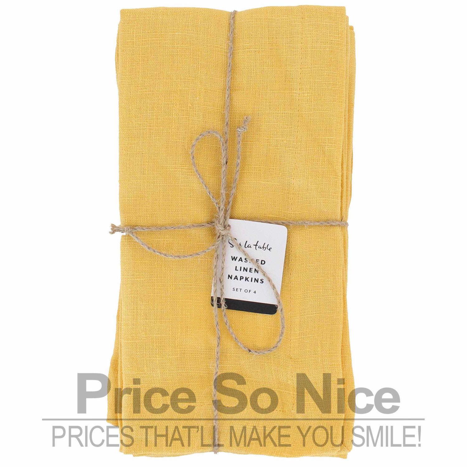 Sur La Table Washed Linen Napkins, Set of 4, Honey MSRP $50