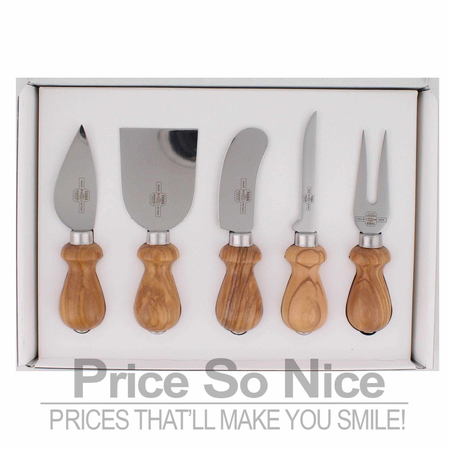 Williams Sonoma Antonini Olivewood Cheese Knives, Set of 5 MSRP $100