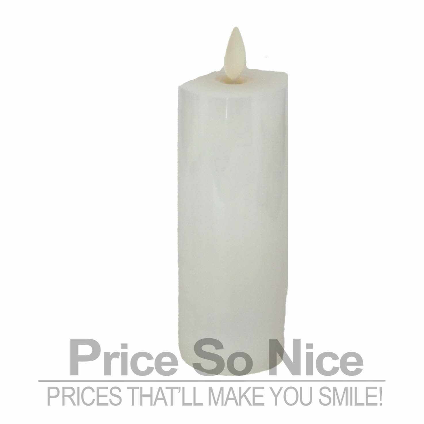 Pottery Barn Premium Flickering White Flameless  Wax Pillar Candle 2x5&quot; MSRP $50