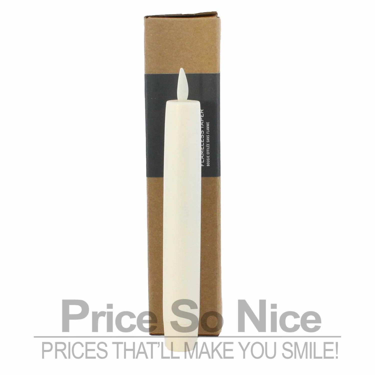 Pottery Barn Flickering Flameless White Taper Candle - 5.25&quot; - MSRP $50