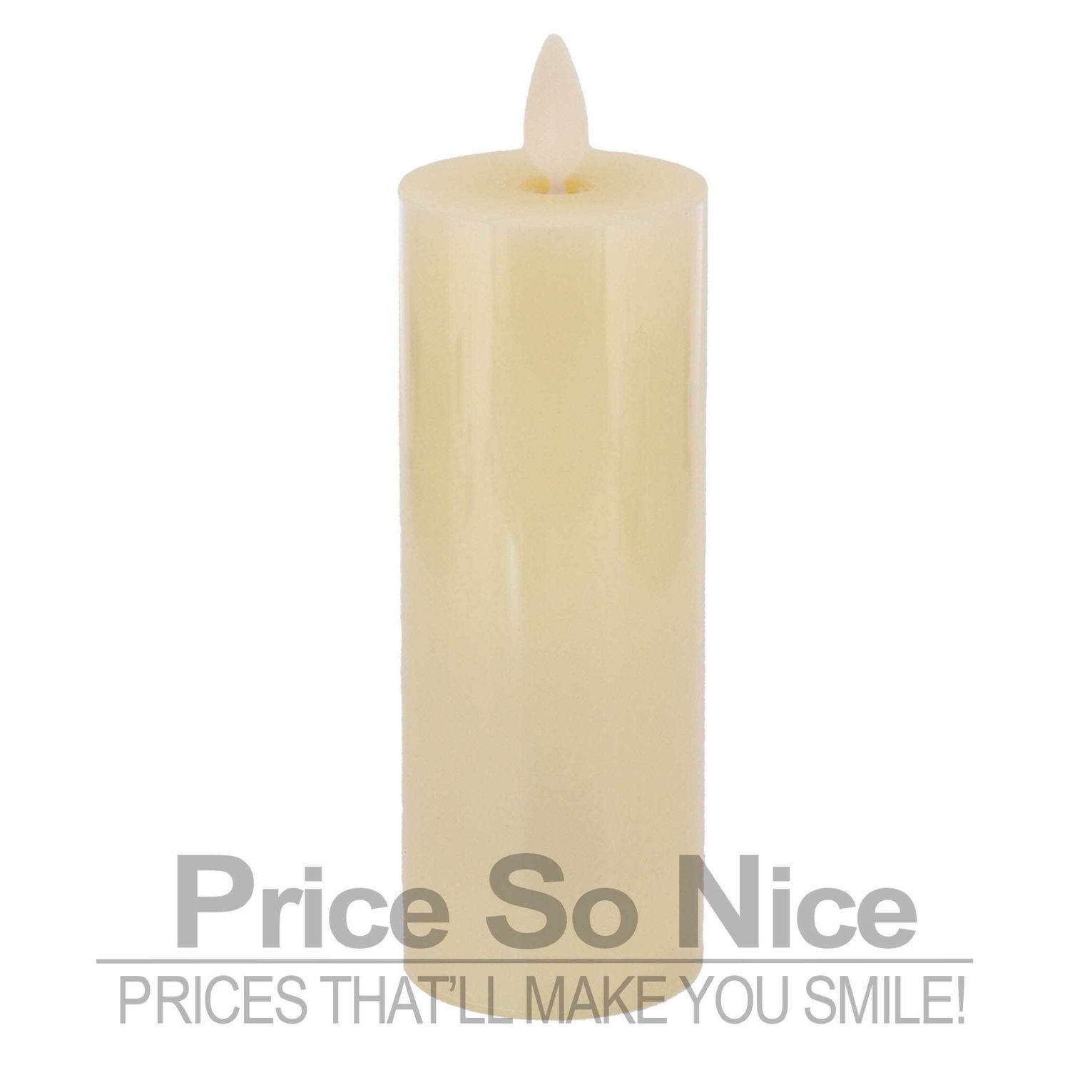 Pottery Barn Premium Flickering Ivory Flameless  Wax Pillar Candle 2x5&quot; MSRP $50