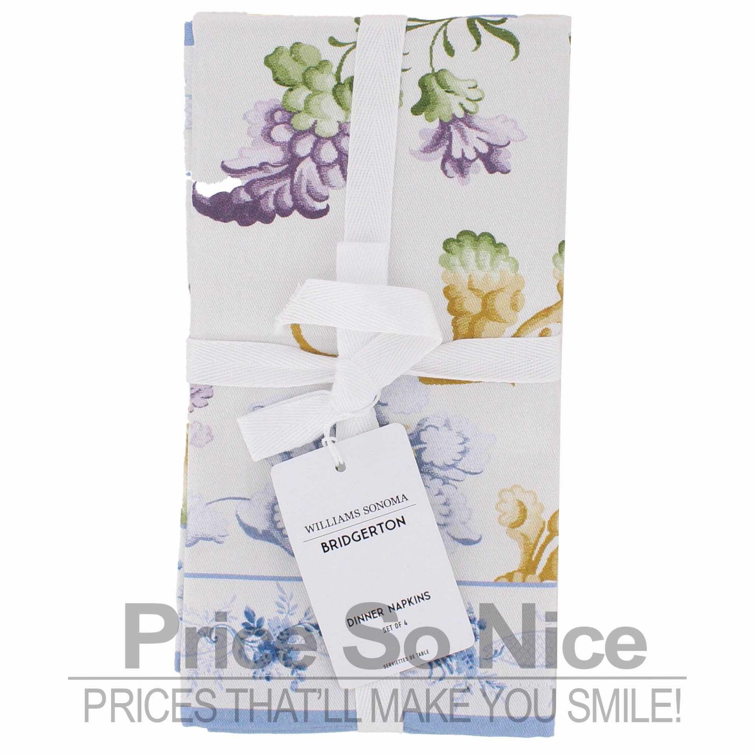 Williams Sonoma Bridgerton Napkins, Set of 4 MSRP $40