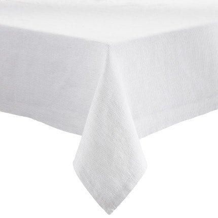 Sur La Table Light Pinstrip Tablecloth 70 x 96 MSRP $99