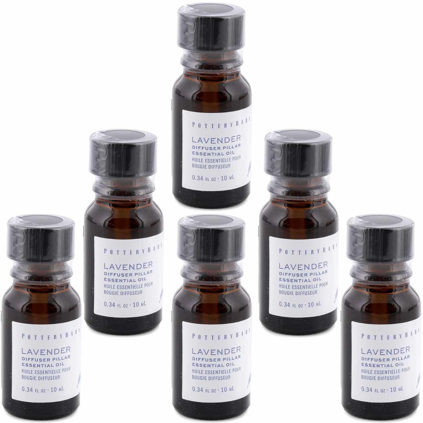 Set Of 6 Pottery Barn Diffuser Candle Essential Oil - Lavender - MSRP $88