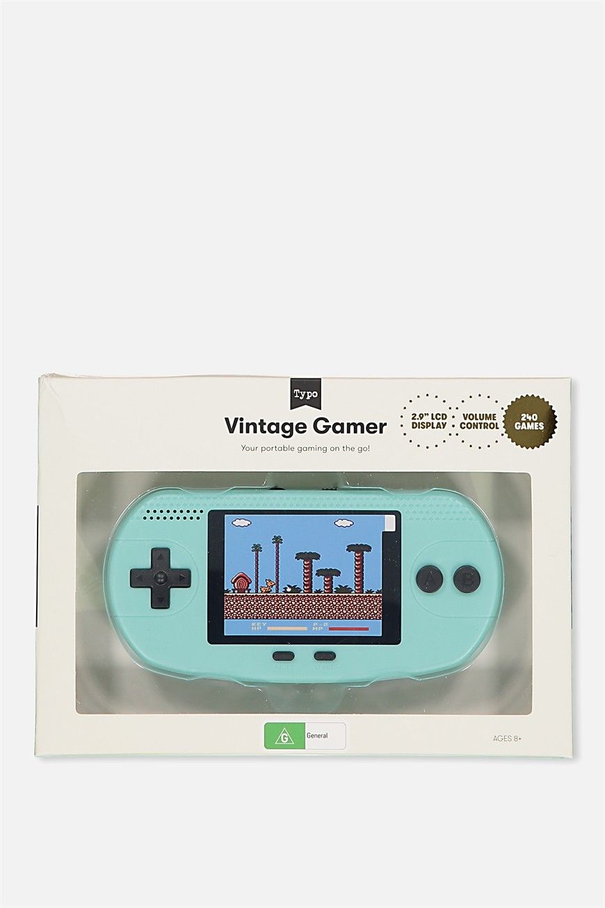 Typo Vintage Gamer Mini Console - Aqua