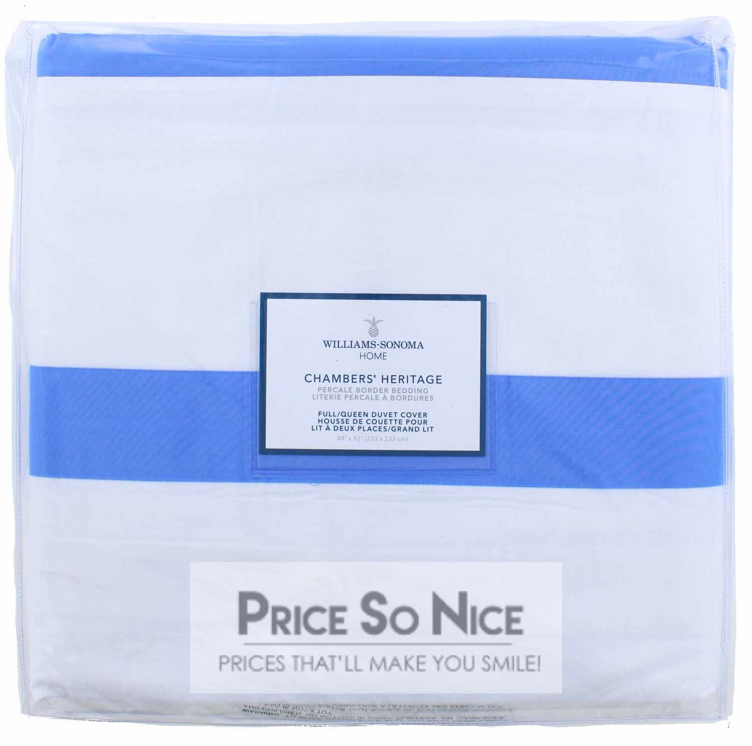 Williams Sonoma Chambers Heritage Blue Cal King Sheet Set MSRP $399