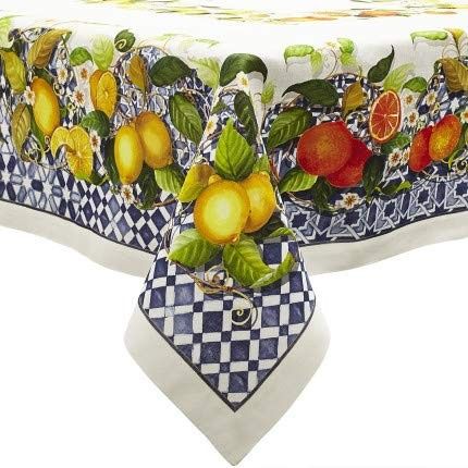 Sur La Table Castello Citrus Tablecloth - 67x 106 MSRP $140