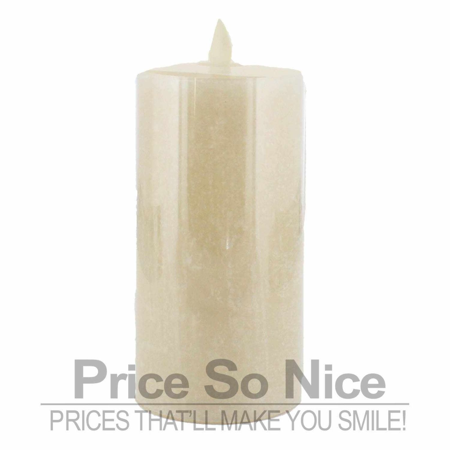 Pottery Barn Flickering Flameless Pillar Candle - Ivory Salt Washed- 3x6&quot;