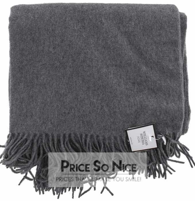Williams Sonoma Solid Cashmere Throw 50&quot; x 65&quot; - Charcoal MSRP $250