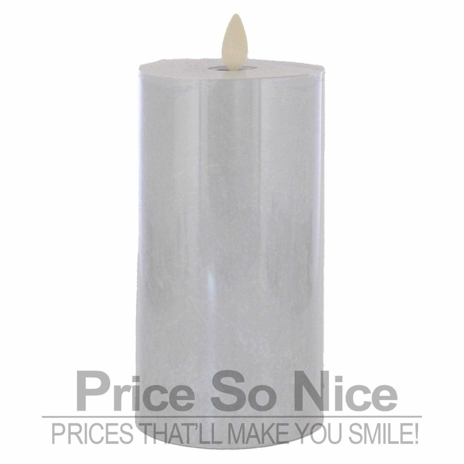 Pottery Barn Flickering Flameless Pillar Candle - Salt Washed- 3x6&quot; MSRP $69